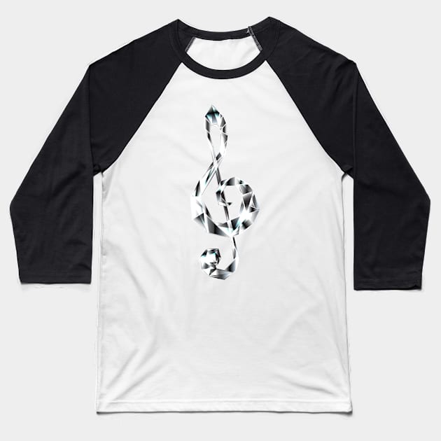 Crystal Musical Symbol Baseball T-Shirt by Blackmoon9